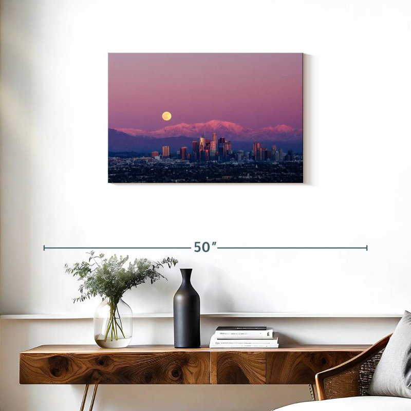Pleine lune Nicci sur Los Angeles, H 20 po x l 30 po