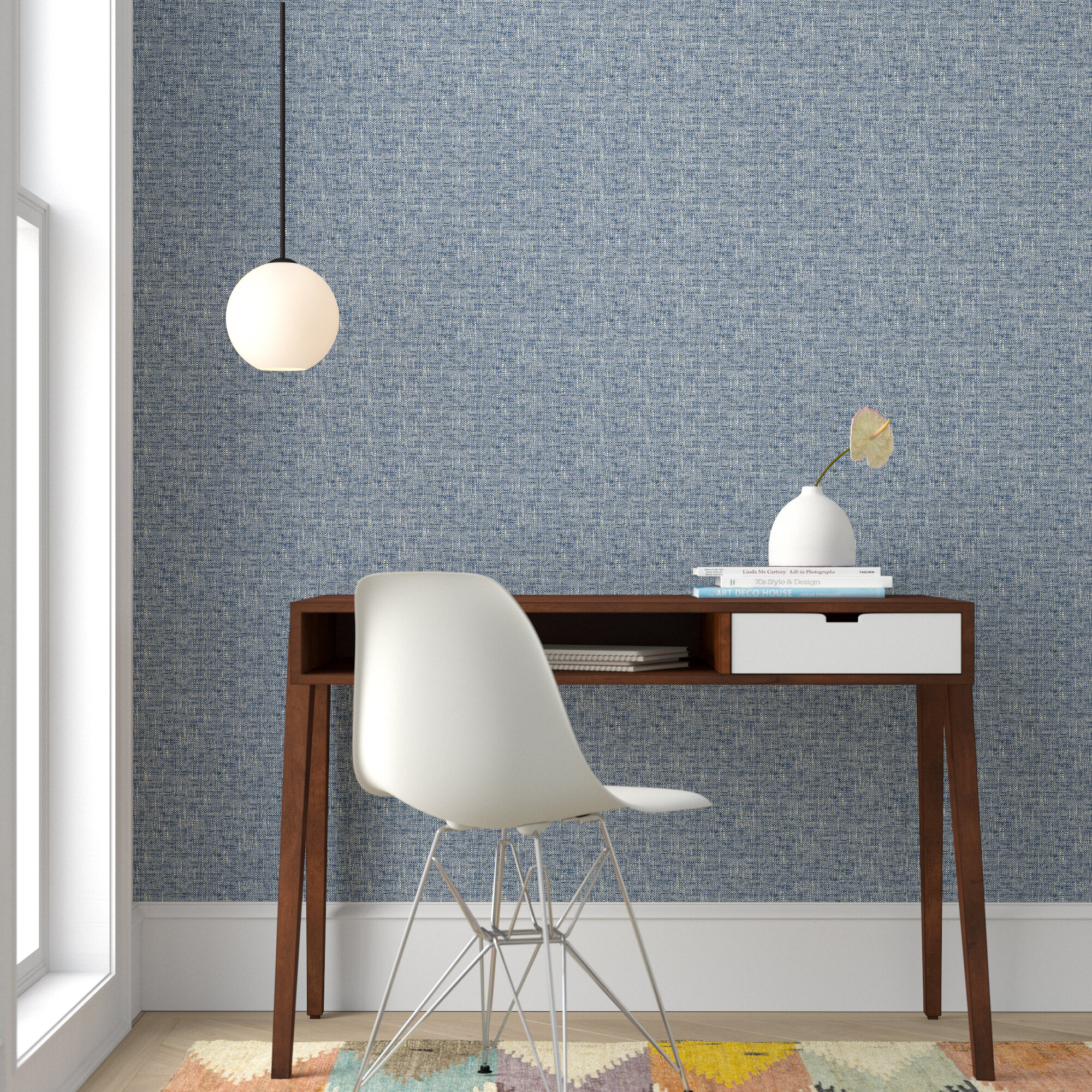 Flowers Gray Color Textured Self Adhesive Wallpaper Wall Murals