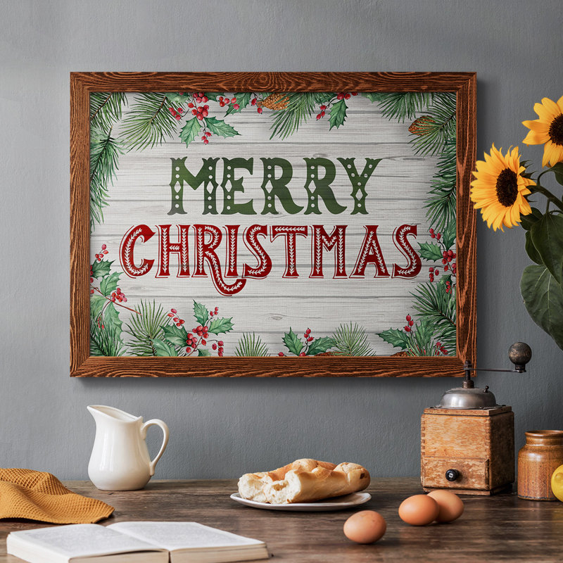 Verdure de Noël encadrée sur toile, Érable, H 14 po x l 20 po x P 1,5 po