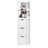 Narrow Bathroom Storage Cabinet, Bathroom Cabinet With 3 Drawers & 2 Open Shelves, Slim Bathroom Floor Cabinet, White
