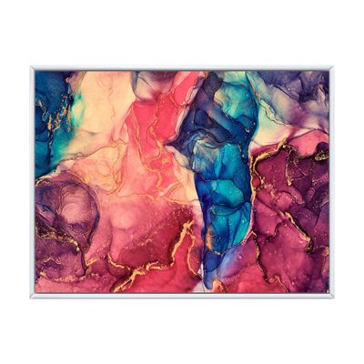 «Mauve et bleu», art abstrait fluide de luxe, reproduction sur toile