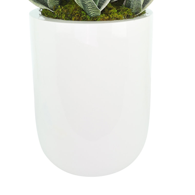 Faux Sansevieria Plant in Fiberstone Planter