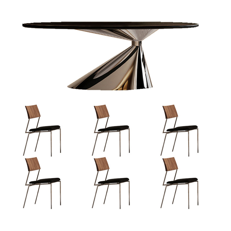 Table et chaises Art Rock, H 29,5 po x L 55,1 po x l 31,4 po, 7 Pieces: Table, 6 Chairs