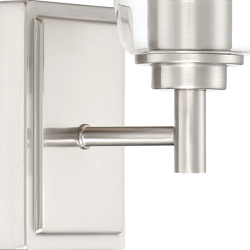 Lanning 1 Light Armed Wall Sconce, Satin Platinum