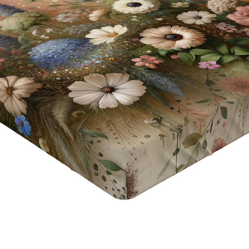 Drap-housse ambesonne à motif floral eucalyptus_Boho Wild Garden_ Rose et vert olive, Très grand