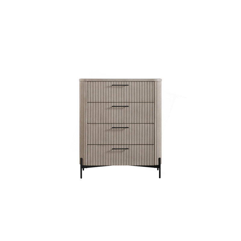 Commode 4 tiroirs Modern, Taupe