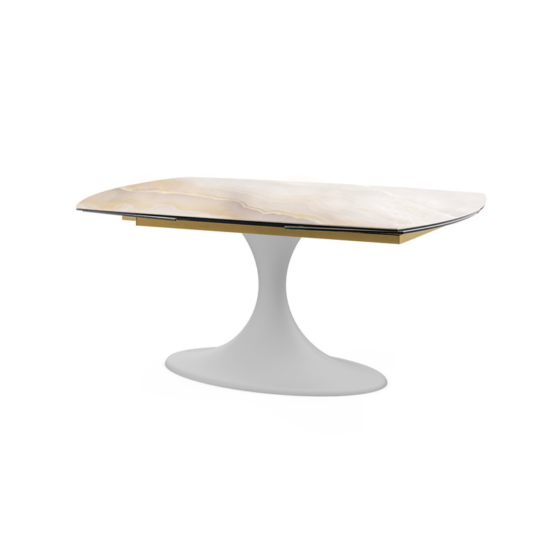 CALICE Dining Table, H77 x L240 x W90cm, Fiordibosco Marble, Bronze
