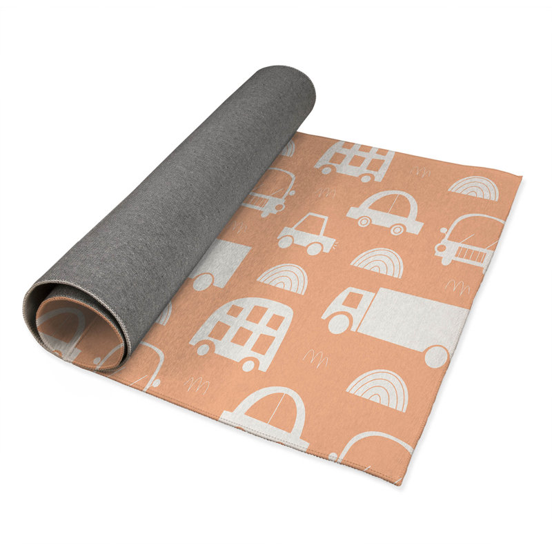 Traffic Kids Play Mat, Rectangle 4' x 6', Peach