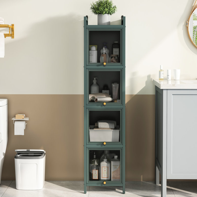 Armoire de rangement foncée avec quatre structures pour le rangement moderne de la salle de gym à domicile, finition