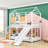 Padmukh Twin Over Twin Metal Bunk Bed With Slide And Shelves-2081196836