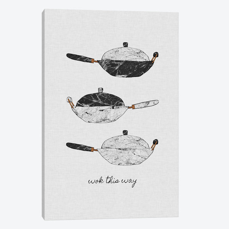« wok this way », impression sur toile, H 60 po x l 40po x P 1,5 po, Toile tendue, Pas de tapis