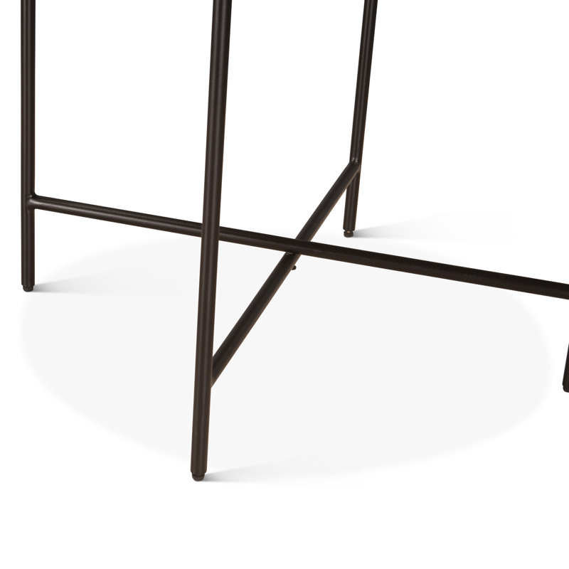 Halden Nesting Tray Tables In Matte Black, Brown