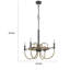 Lustre candélabre 4 lumières, base en bois, bronze et métal gris 24 pouces-125317843-125317844-125317846