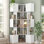 Bibliothèque d'angle de 71 pouces, bibliothèque de rangement à 5 niveaux, bibliothèque cubique en forme de L, organisateur de bibliothèque de livres moderne en bois pour salon / bureau à domicile / chambre à coucher, blanc
