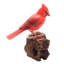Perched Virginia Cardinal Wood Sculpture