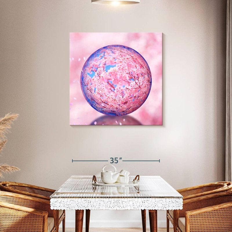 Arney Sakura Crystal Orb, 36" H x 36" W