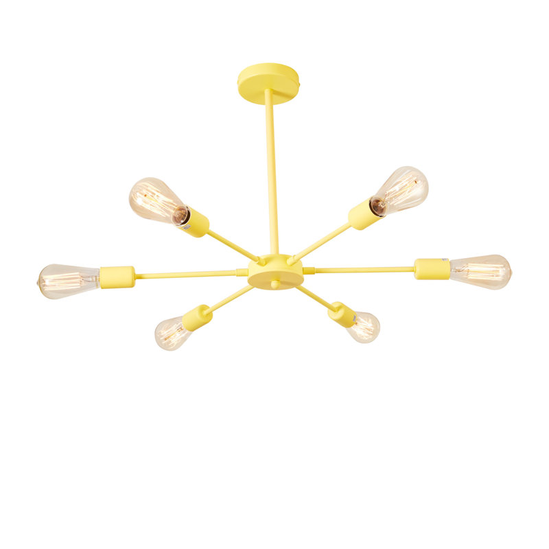 angelo: Lustre moderne à 6 lumières de différentes couleurs ACCUEIL Lane, Jaune