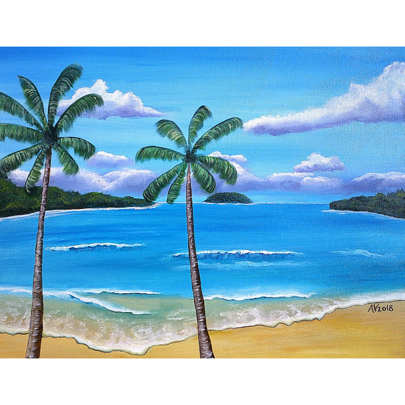 «Island Shore» par Amy Valiante - reproduction d'art sur toile, Toile tendue, Pas de tapis, H 18 po x l 24 po x P 0,15 po