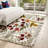 Floral Botanical Area Rug, Vintage Style Red Pink Yellow Flowers Pattern, Machine Washable Anti Slip Accent, Indoor Floor Mat for Living Room Bedroom Entryway Kitchen Balcony Apartment Home Decor-129037025