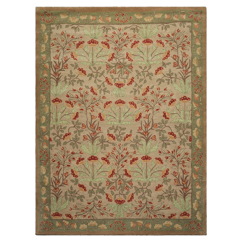 Rectangle Geometric Power Loomed Wool Area Rug, Rectangle 7 pi 9 po x 9 pi 9 po