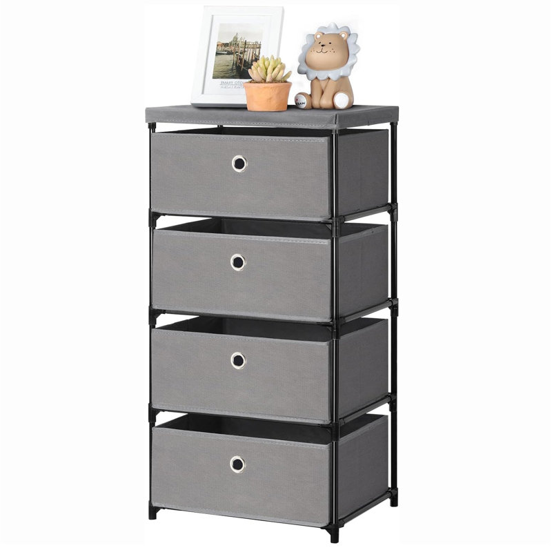 Mynesha 4 Drawer Storage Drawer, Gray