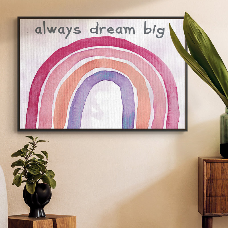 «Always Dream Big», reproduction sur toile encadrée, H 17 po x l 25 po x P 2 po, Noir