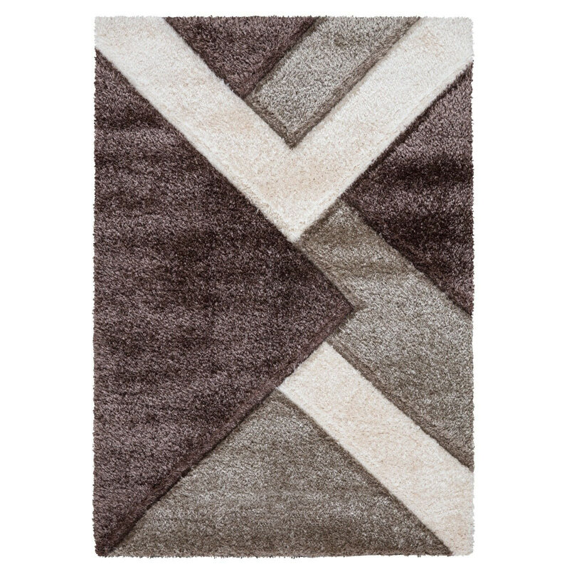 Huges Machine Woven Brown/Beige Indoor Rug, Rectangle 200 x 290cm