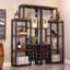 Taneytown 5-Tier Freestanding Floor Wine Rack with Glass Holder & Wine Storage Rustic Brown/Black