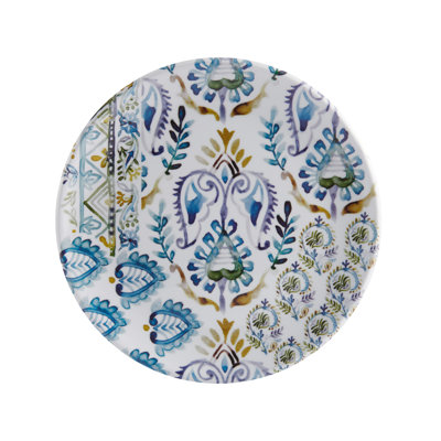 Fitz and Floyd Azure 12 Piece Melamine Dinnerware Set, Service for 4