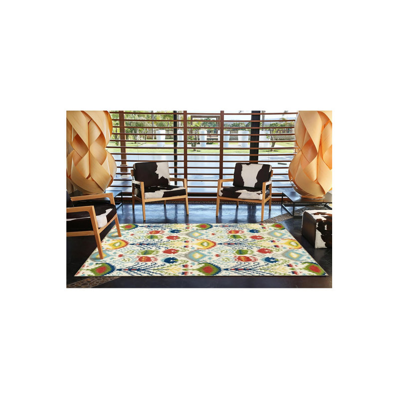 Creative Mixed Colored Woven Base and Decorative Rug, Rectangle 2'6" x 4'11" Rug Pad Included