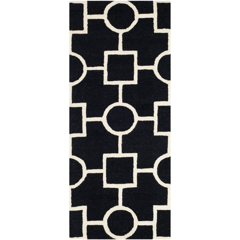 Sanyla Hand Tufted Wool Geometric Rug, Runner 2'6" x 6'