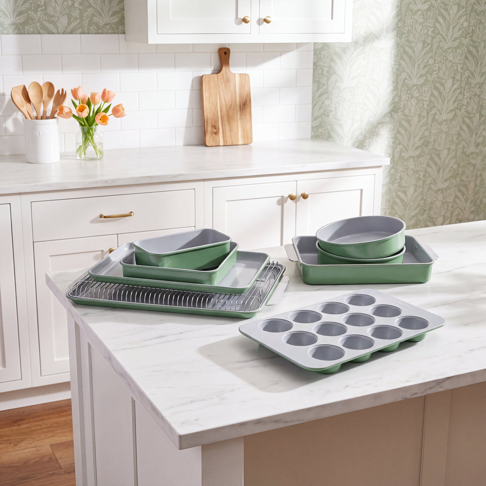 Caraway 11-Piece Nonstick Bakeware Set, Sage