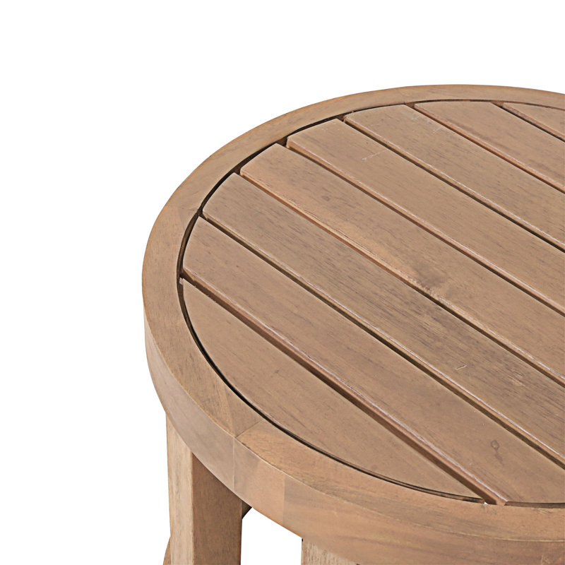 Table d'appoint d'extérieur ronde en bois