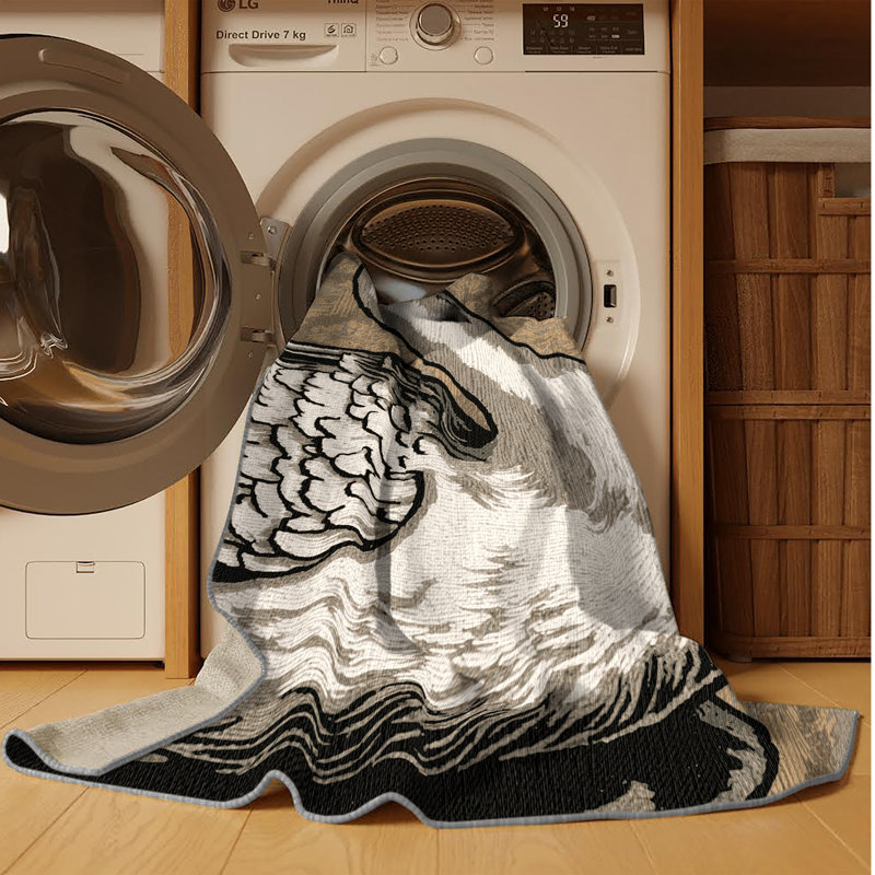  Tapis lavable lavé à cygne, Carré 6 pi