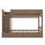 Lit superposé simple au-dessus de simple avec garde-robe et 4 tiroirs de rangement-129752392