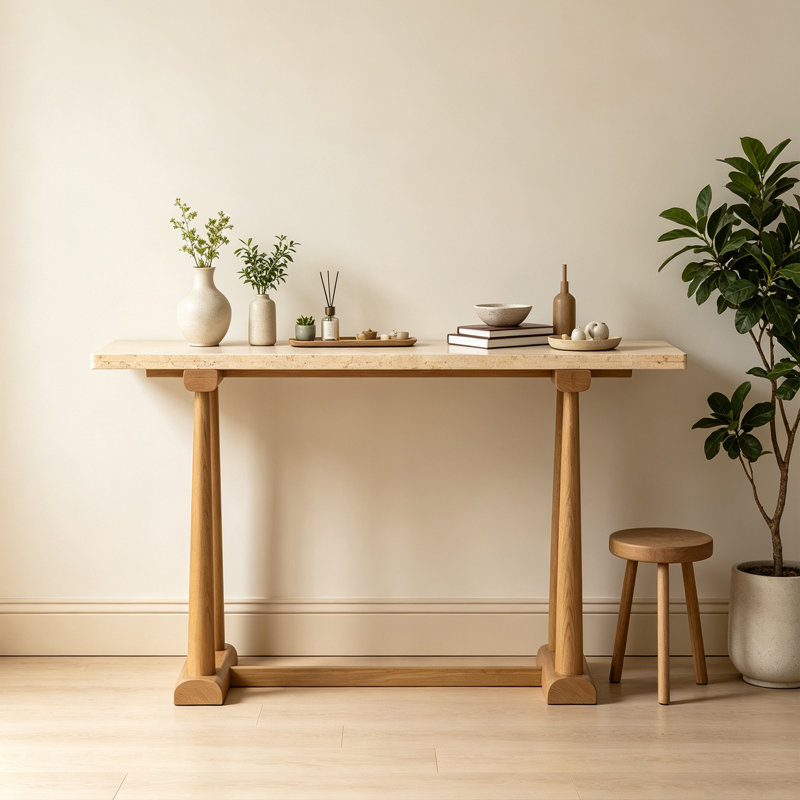 Console Mid-Century Creative, H 31,5 po x l 39,4 po x P 13,8 po