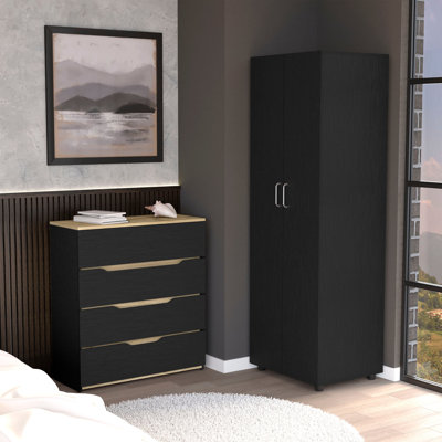 Raines 2 Piece Bedroom Set, Armoire + Drawer Dresser