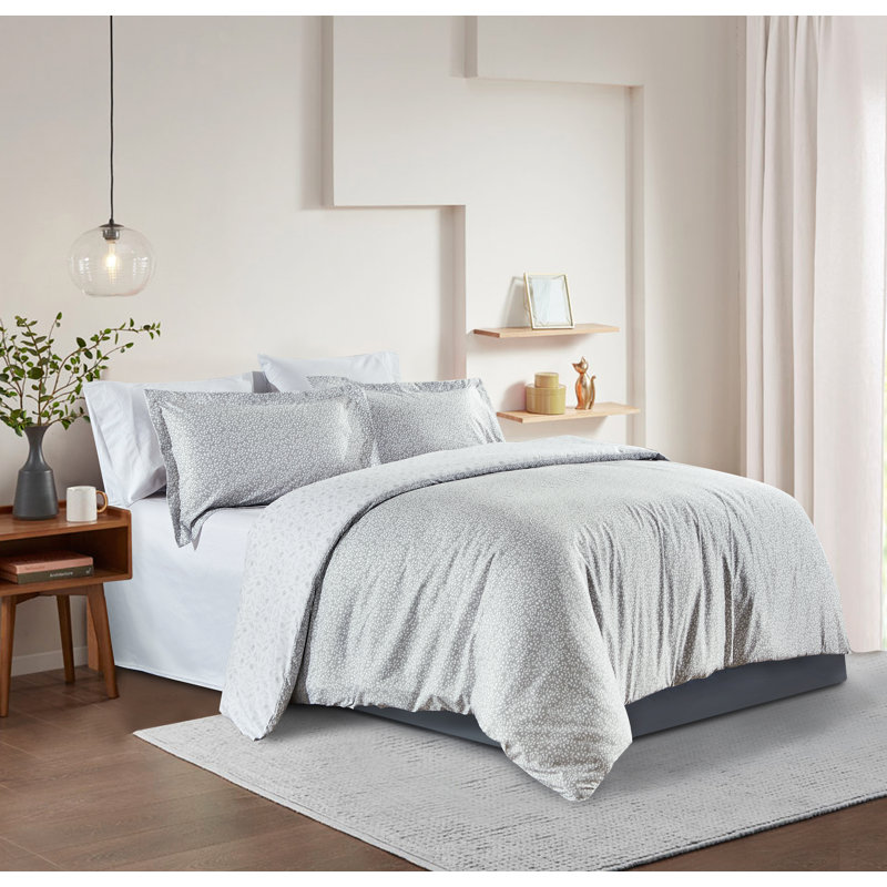 Ensemble de housse de couette réversible en microfibre 3 pièces Derl, Housse de couette grand + 2 taies décoratives