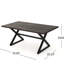 Table de salle à manger extérieure en aluminium, structure en acier, marron/noir, stable et légère, résistante aux intempéries, 177 cm L, 91 cm P, 73 cm H, montage inclus, antirouille, large, profonde et haute, facile à assembler