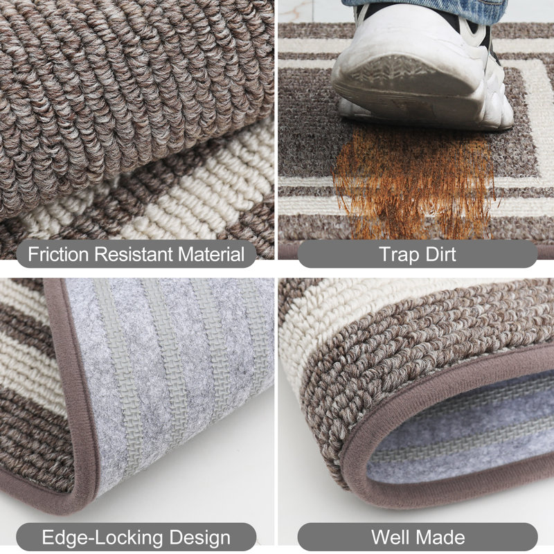 Modern & Contemporary Non-Skid Kitchen Mat, Rectangle 731.5cm x 1066.8cm + 731.5cm x 1828.8cm, Brown