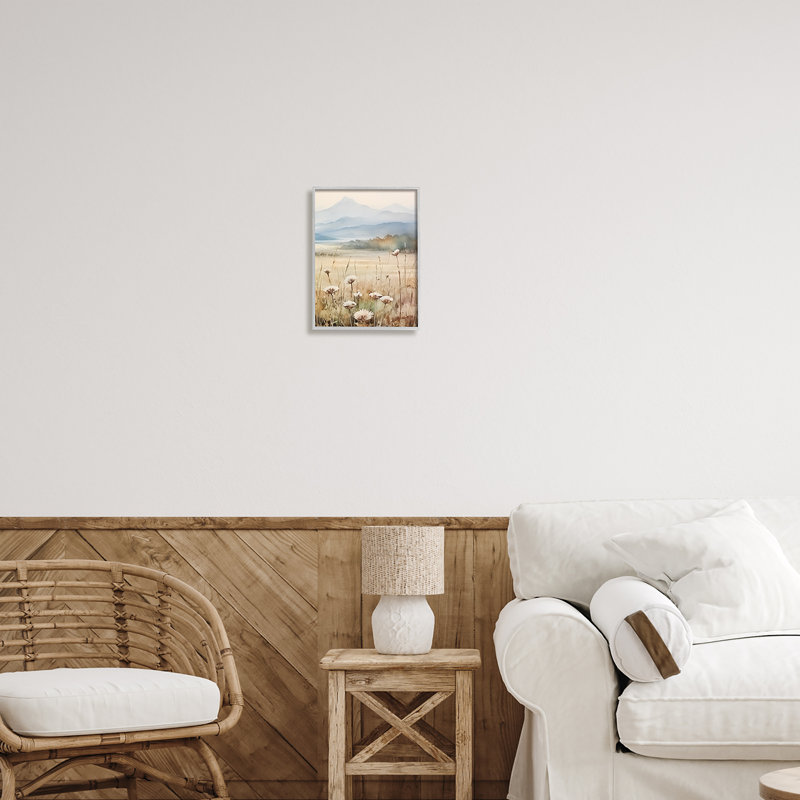 Bb-284-Foggy Peaks Landscape, peinture sur bois encadrée, Estampe numérique Farmhouse, H 14 po x l 11 po x P 1,5 po