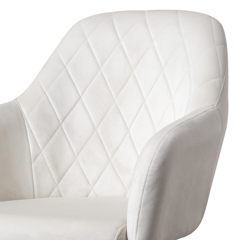 Chaise de travail en velours Rumena, Blanc