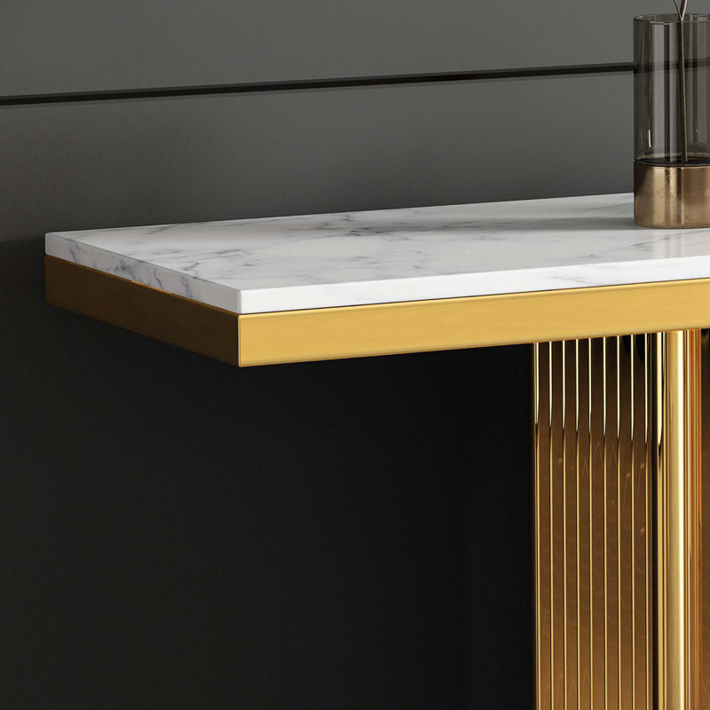 Console 59,06 ", Blanc, Or