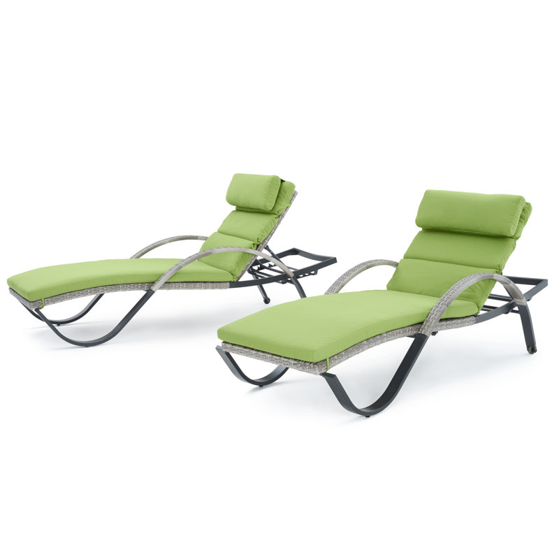 Cannes Outdoor Chaise Lounge, Canvas Ginkgo Sunbrella® Canvas