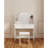 Adjustable Mirror One Drawer Vanity Table, Spacious Storage, Comfortable Seating, Sleek White Design, Particle Board + , 35.35 In Depth, 15.67 Width Table With Drawer, Mirror, Ample Open Shelves,