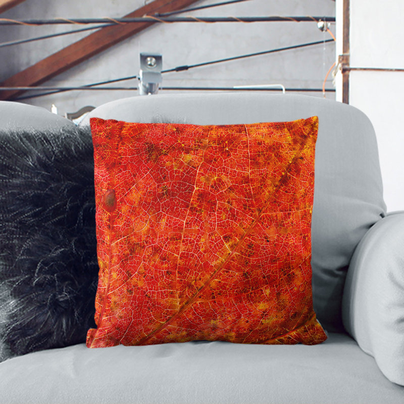 Autumn Leaf Vol.2 Painting Scatter Cushion, 40cm H x 40cm W x 15cm D, White