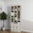 Antique White Slim Mdf Bookcase With Adjustable Storage For Home