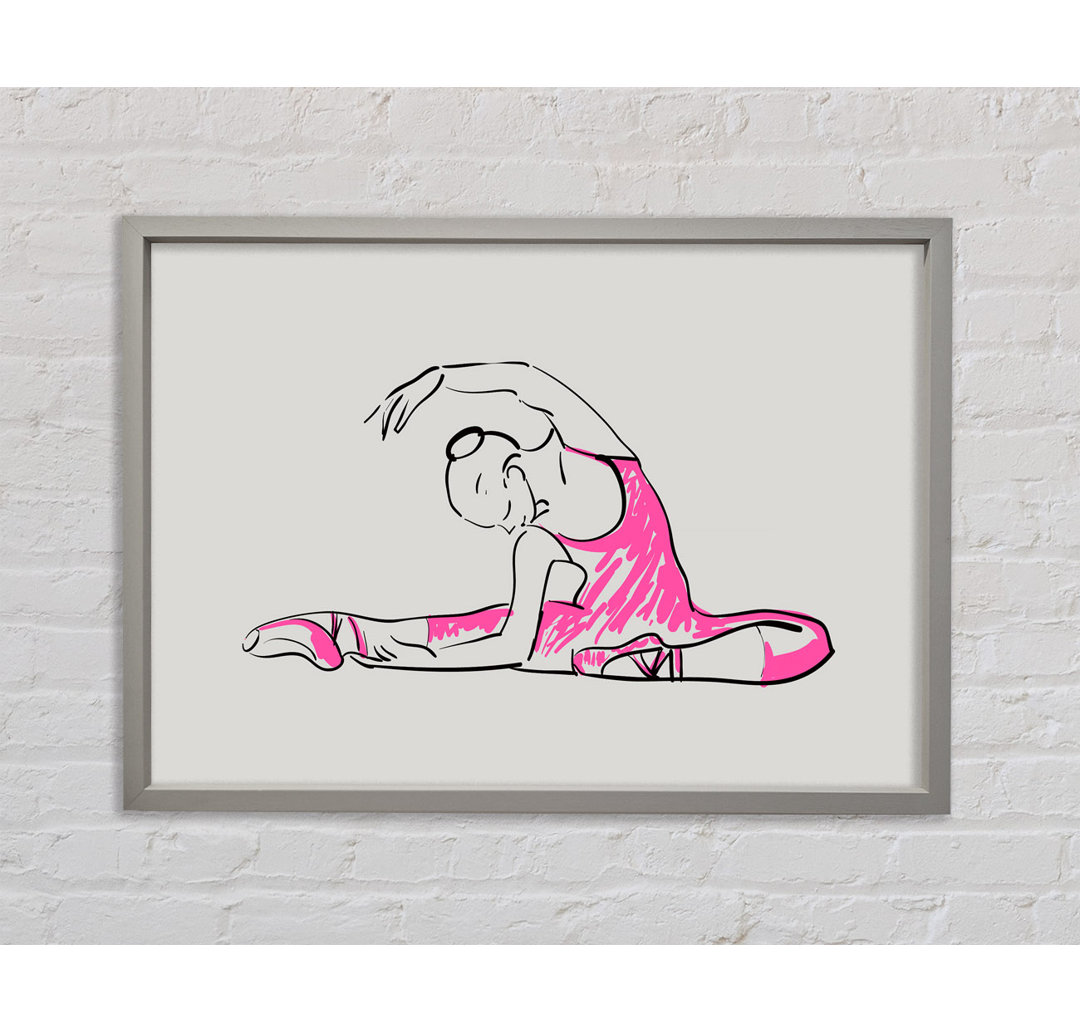 Gerahmtes Wandbild Grey Pink Ballerina 2