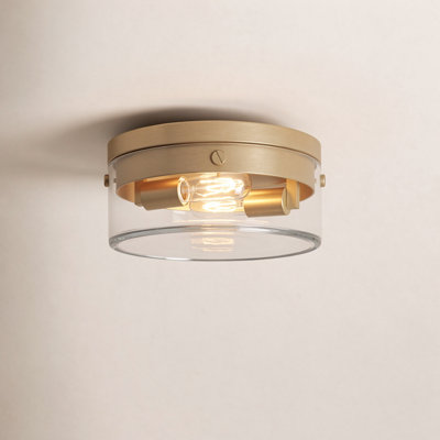 2 Light Glass Flush Mount