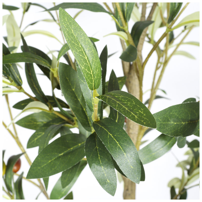 Olive artificielle réaliste 5 'dans un pot en plastique noir - Faux olivier pour la décoration intérieure, arbre de luxe moderne